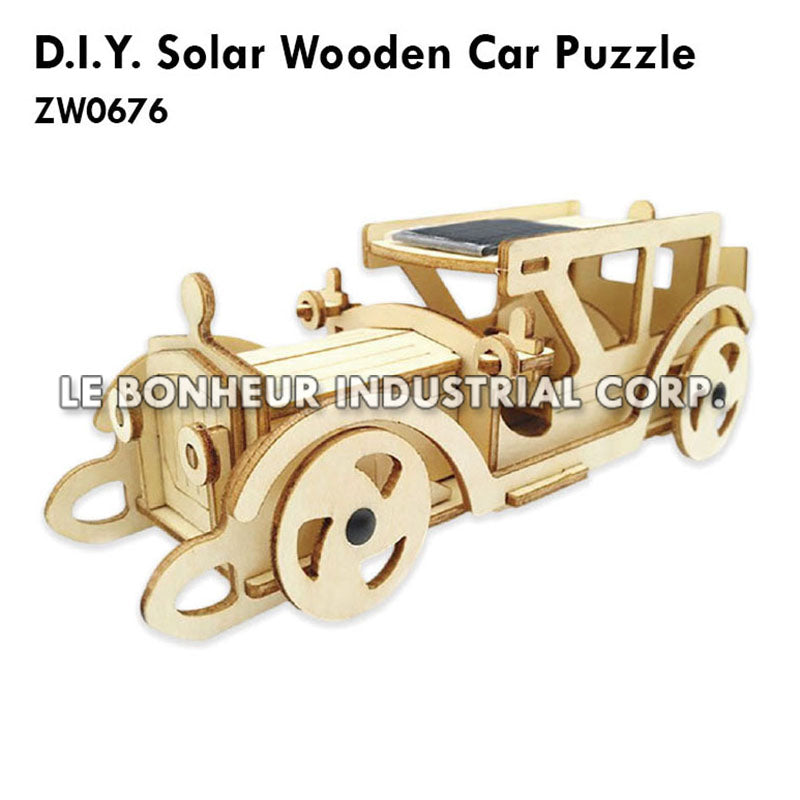 D.I.Y. Solar Wooden Car Puzzle