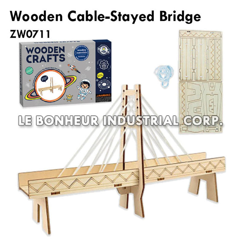Wooden Cable-Stayed Bridge (16pcs)